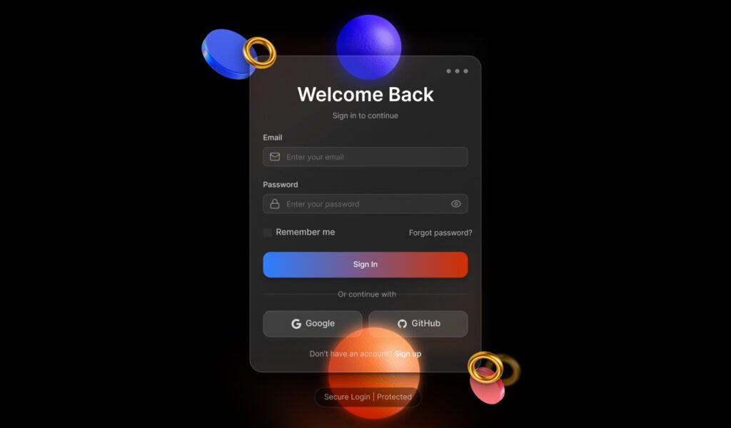 Figma minimalist login page design with email input field and gradient background 2026