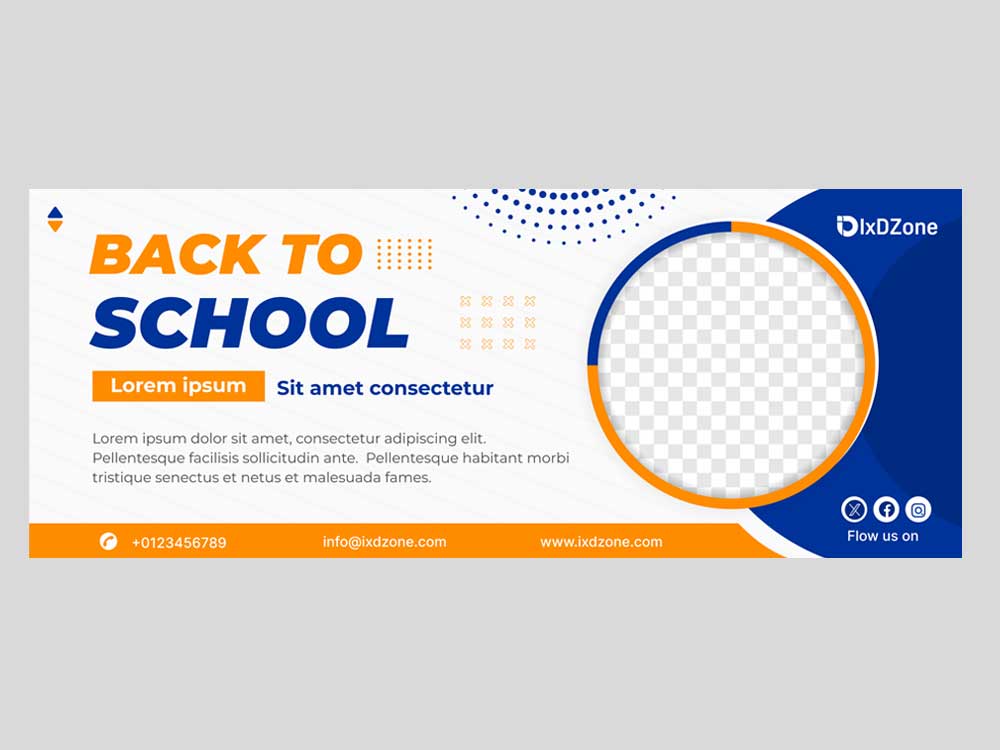 Back to School Banner Design Template | Editable Figma, Adobe XD & Adobe Illustrator Vector File
