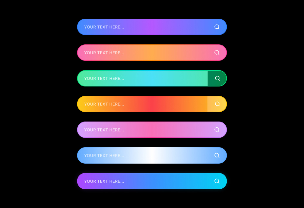 Colorful AI Searchbar Group: Fully Figma-Compatible UI Kit