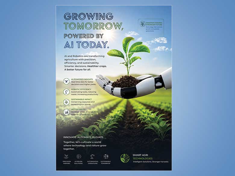 Download AI Smart Agriculture Poster PSD | Fully Editable Adobe Photoshop Template