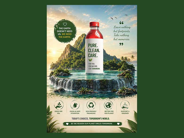 Download Eco-Friendly Product Poster PSD | Fully Editable Adobe Photoshop Sustainability Advertising Template
