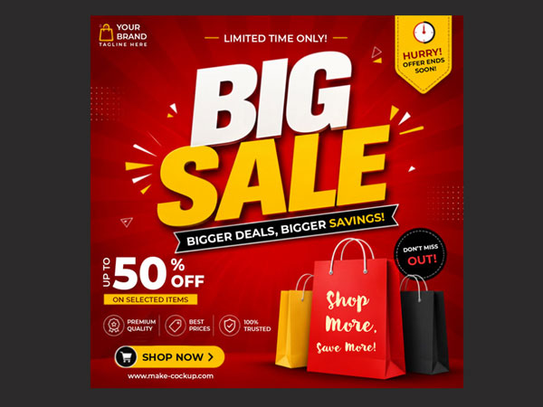 Download PSD Big Sale Social Media Advertisement Banner Template