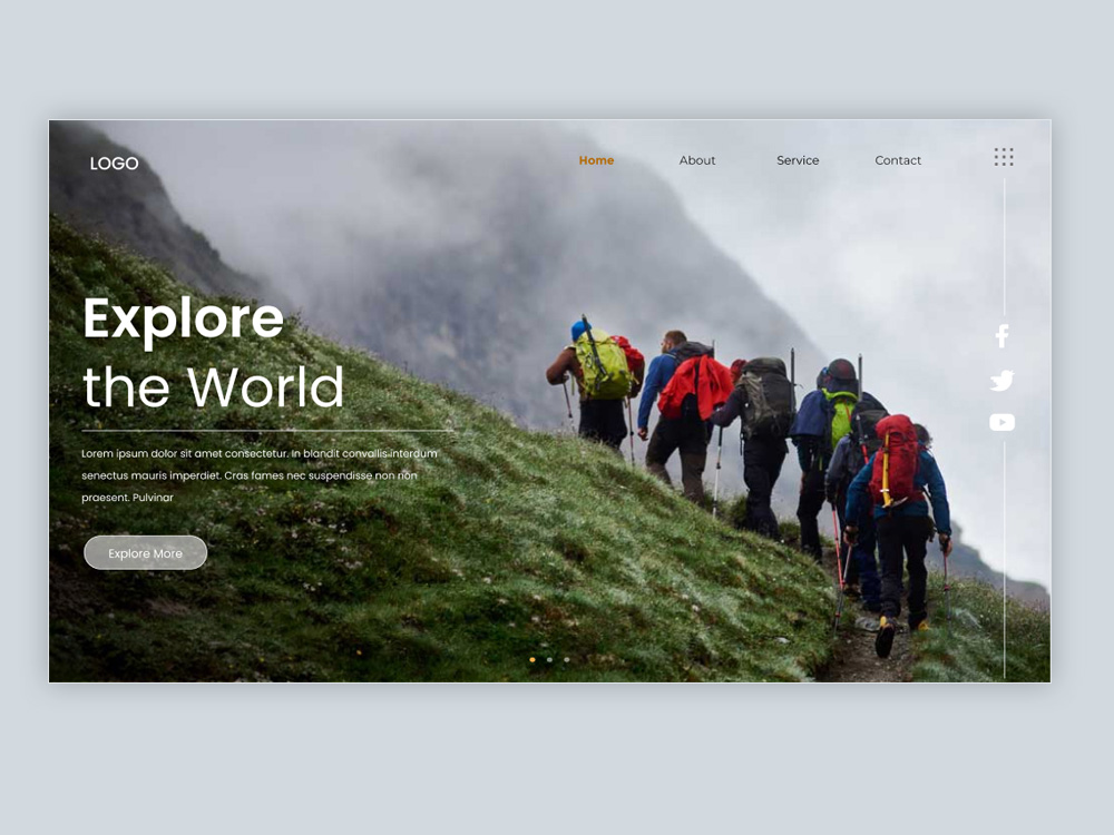 Dynamic Header & Hero Section Designs for Tour and Travel Websites