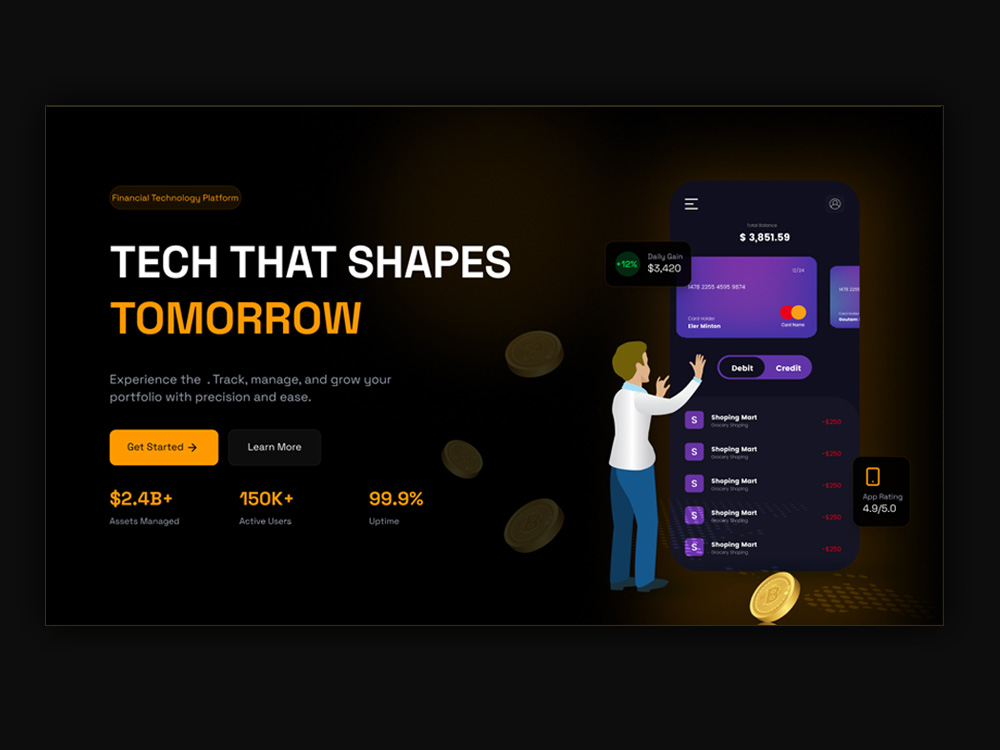 Fintech Website Design: Stunning Hero Banner & Header Templates