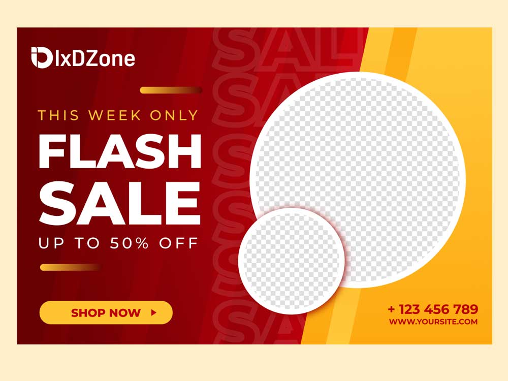 Flash Sale Banner Design Template | Editable Figma, Adobe XD & Adobe Illustrator Vector File
