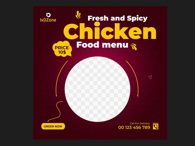 Fresh Chicken Social Media Post Template – Professional Food Promotion Design