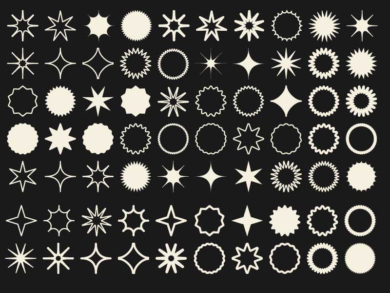 Modern Abstract Starburst Shapes Collection