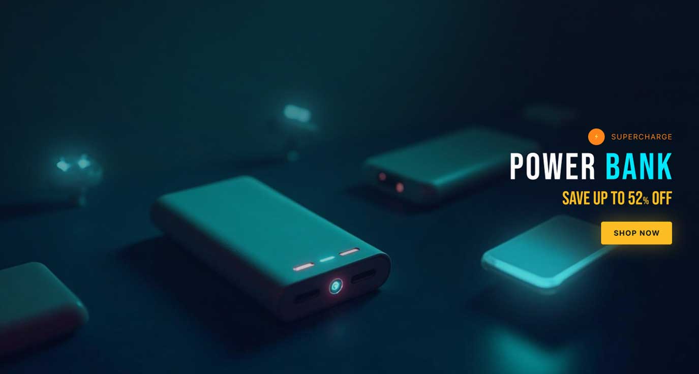 Power Bank Magic Box Web Banner Design – Charge Up the Magic