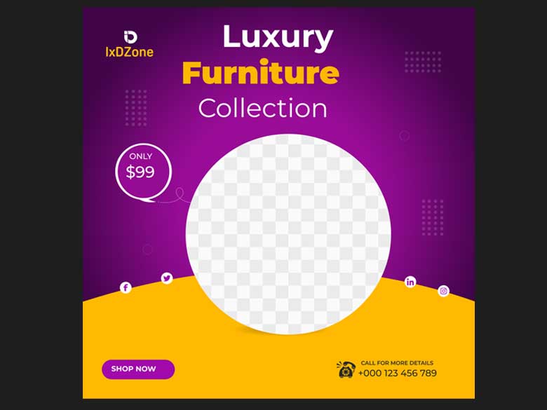 Premium Furniture Sale Social Media Template – Luxury Promotional Figma Design