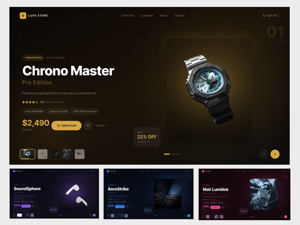 Product Website Carousel Hero Design – Fully Figma Compatible, Ready to Copy and Paste