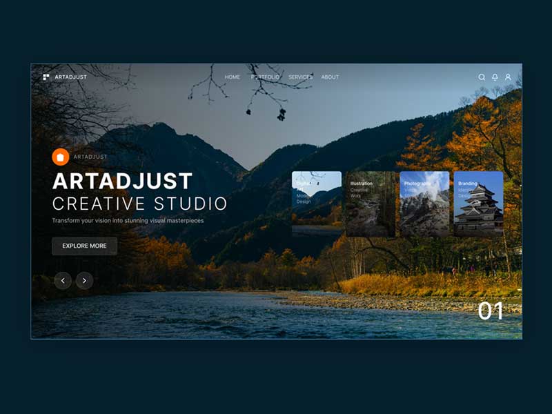 Travel Website Carousel Hero Design – Fully Figma Compatible, Ready to Copy and Paste